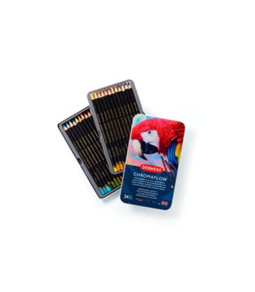 Lapices de colores derwent chromaflow caja metalica 24 unidades colores surtidos