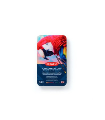 Lapices de colores derwent chromaflow caja metalica 24 unidades colores surtidos
