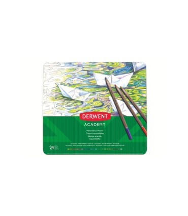 Lapices de colores derwent acuarelable caja metalica 24 unidades colores surtidos