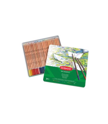 Lapices de colores derwent acuarelable caja metalica 24 unidades colores surtidos