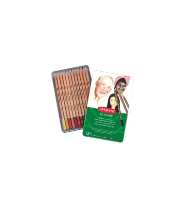 Lapices de colores derwent acuarelable tonos piel caja metalica 12 unidades colores surtidos