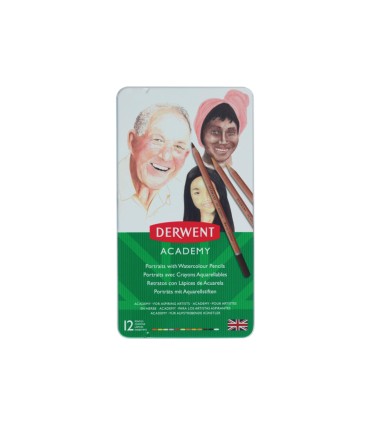 Lapices de colores derwent acuarelable tonos piel caja metalica 12 unidades colores surtidos