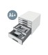 Fichero cajones de sobremesa leitz wow desk cube 1 cajon grande y 4 pequenos color blanco gris