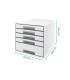 Fichero cajones de sobremesa leitz wow desk cube 1 cajon grande y 4 pequenos color blanco gris
