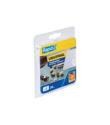 Barra termofusible rapid cola universal 7 mm diametro x 90 mm alto blister de 36 unidades