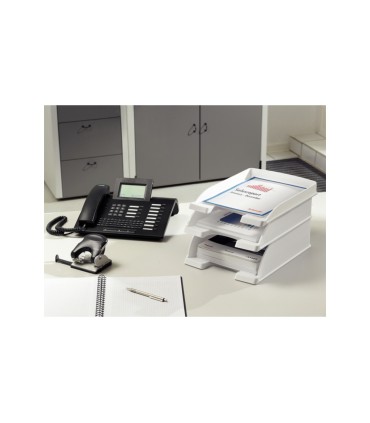 Bandeja sobremesa leitz plus slim transparente 255x35x357 mm