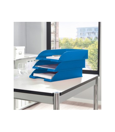 Bandeja sobremesa plastico leitz wow color azul 255x357x70 mm
