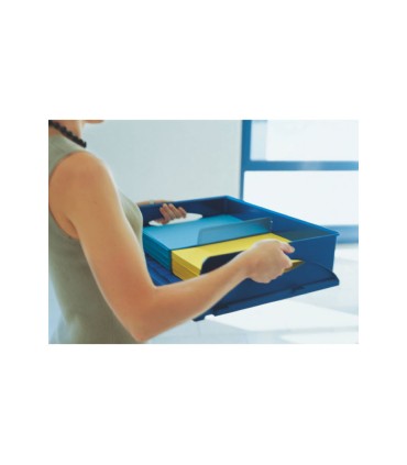 Bandeja sobremesa plastico leitz sorty din a3 jumbo color azul 490x125x385 mm