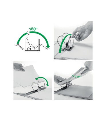 Archivador de palanca leitz active solid polyfoam 180 din a4 lomo 82 mm color blanco artico