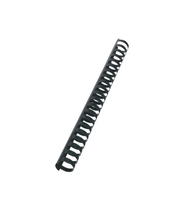 Canutillo gbc plastico 25 mm color negro caja de 50 unidades