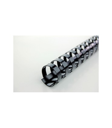 Canutillo gbc plastico 25 mm color negro caja de 50 unidades