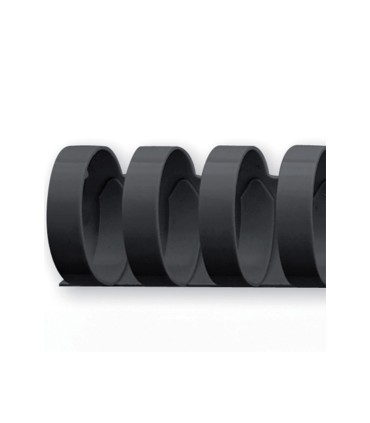 Canutillo gbc plastico 25 mm color negro caja de 50 unidades