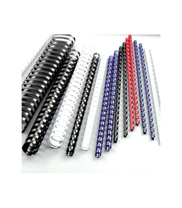 Canutillo gbc plastico 25 mm color negro caja de 50 unidades