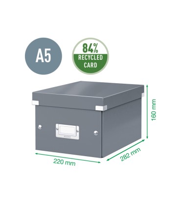 Caja de almacenamiento leitz clickstore pequena color negro 216x160x282 mm