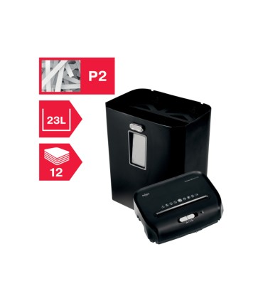 Destructora de documentos rexel promax qs res1123 p2 capacidad de corte 12 hojas destruye grapas clips y
