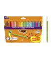 Rotulador bic kids couleur estuche de 24 colores tinta base de agua lavable