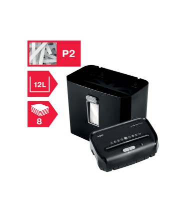 Destructora de documentos rexel promax qs rps812 p2 capacidad de corte 8 hojas destruye grapas clips y