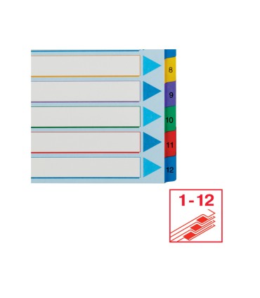Separador numerico esselte cartulina borra y escribe 1 12 juego de 12 separadores din a4 multitaladro