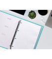 Recambio a4 liderpapel 120 hojas 90g/m2 cuadro 5 mm 4 taladros bandas de 5 colores pasteles