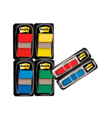 Banderitas separadoras post it pequena 119x432 mm dispensador 60 hojas40 hojas gratis 5 colores surtidos