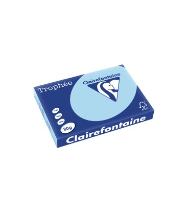 Papel color trophee a3 80gr azul celeste pastel paquete de 500 hojas