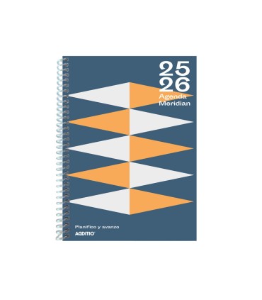 Agenda espiral additio del estudiante meridian din a5 semana vista 144 paginas tapa polipropileno 150x210 mm