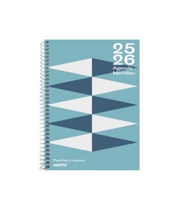 Agenda espiral additio del estudiante meridian din a5 semana vista 144 paginas tapa polipropileno 150x210 mm