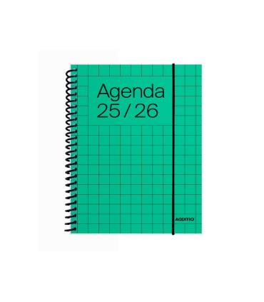 Agenda espiral additio universal mini semana vista 144 paginas tapa pvc transparente 125x170 mm