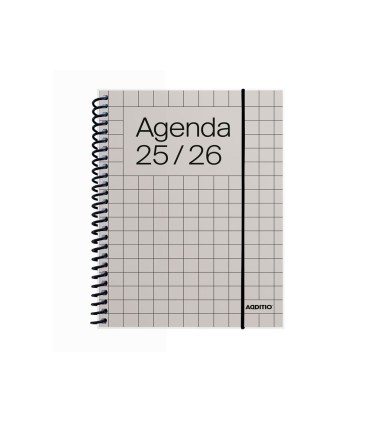 Agenda espiral additio universal mini semana vista 144 paginas tapa pvc transparente 125x170 mm