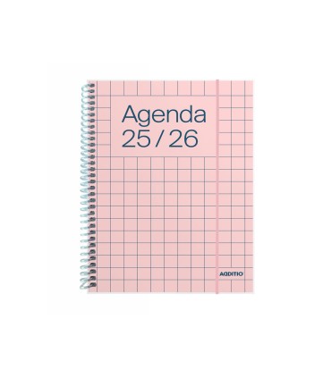 Agenda espiral additio universal mini semana vista 144 paginas tapa pvc transparente 125x170 mm