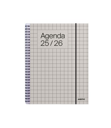 Agenda espiral additio universal semana vista 176 paginas tapa pvc transparente 165x215 mm
