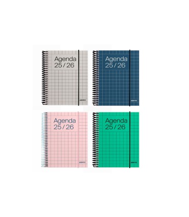 Agenda espiral additio universal dia pagina 288 paginas tapa pvc transparente 125x170 mm
