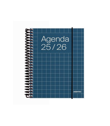 Agenda espiral additio universal dia pagina 288 paginas tapa pvc transparente 125x170 mm