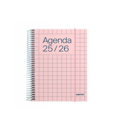 Agenda espiral additio universal dia pagina 288 paginas tapa pvc transparente 125x170 mm
