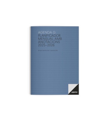 Agenda escolar g additio mes a la vista 2025 2026 calendario de planificacion 195 x 285 cm en catalan
