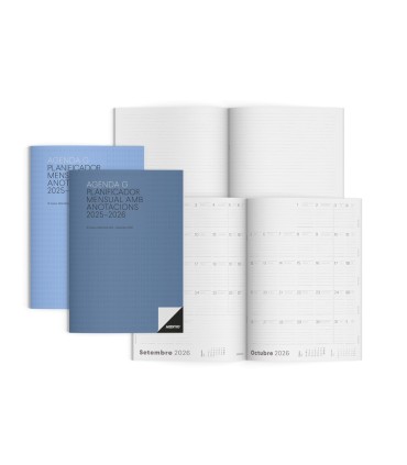 Agenda escolar g additio mes a la vista 2025 2026 calendario de planificacion 195 x 285 cm en catalan