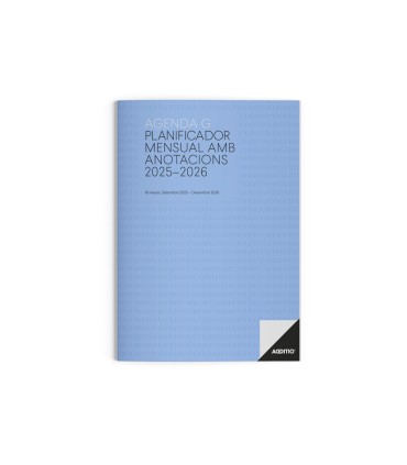 Agenda escolar g additio mes a la vista 2025 2026 calendario de planificacion 195 x 285 cm en catalan