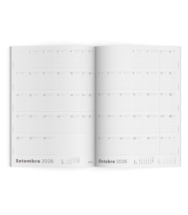 Agenda escolar g additio mes a la vista 2025 2026 calendario de planificacion 195 x 285 cm en catalan