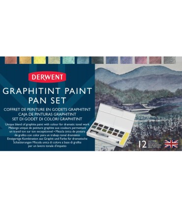 Set de viaje pinturas derwent graphitint 12 pastillas de granito y color
