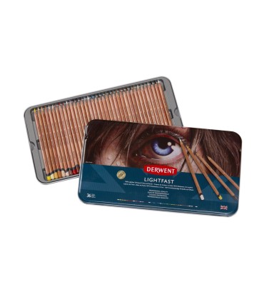 Lapices de colores derwent lightfast resistente a la luz caja metalica 36 colores surtidos