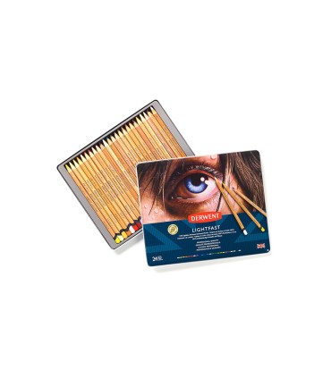 Lapices de colores derwent lightfast resistente a la luz caja metalica 24 colores surtidos