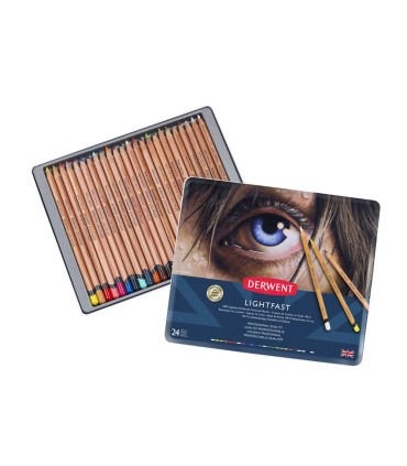 Lapices de colores derwent lightfast resistente a la luz caja metalica 24 colores surtidos