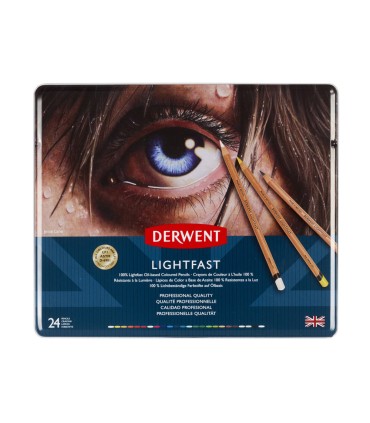 Lapices de colores derwent lightfast resistente a la luz caja metalica 24 colores surtidos
