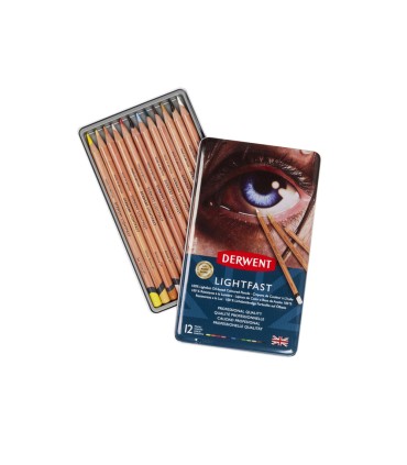 Lapices de colores derwent lightfast resistente a la luz caja metalica 12 colores surtidos