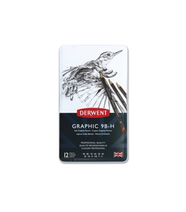 Lapices de grafito derwent caja metalica 12 unidades durezas surtidas