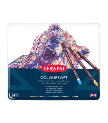 Lapices de colores derwent coloursoft caja de 24 unidades colores surtidos