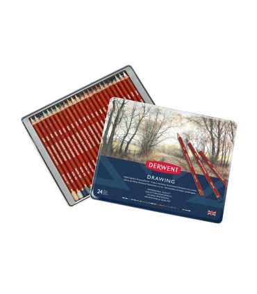Lapices de colores derwent drawing caja metalica 24 unidades colores surtidos