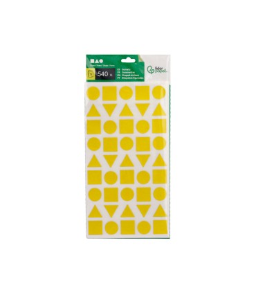 Gomets liderpapel figuras surtidas bolsa de 12 hojas figuras geometricas medianas colores surtidos