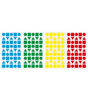 Gomets liderpapel figuras surtidas bolsa de 12 hojas figuras geometricas medianas colores surtidos