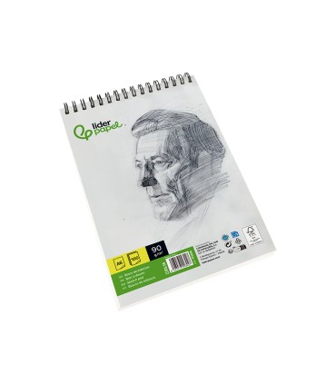 Bloc dibujo liderpapel esbozos espiral din a6 105x148mm 100 hojas 90gr m2 sin recuadro